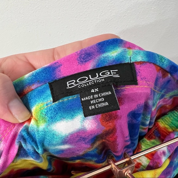 Plus Size Rainbow Tie Dye Strapless Romper Sz 4X - Picture 12 of 15